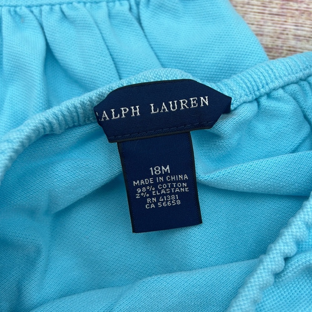 Ralph Lauren Blue Ruffled Polo Dress with Bloomers Sz 18 M - Picture 5 of 7
